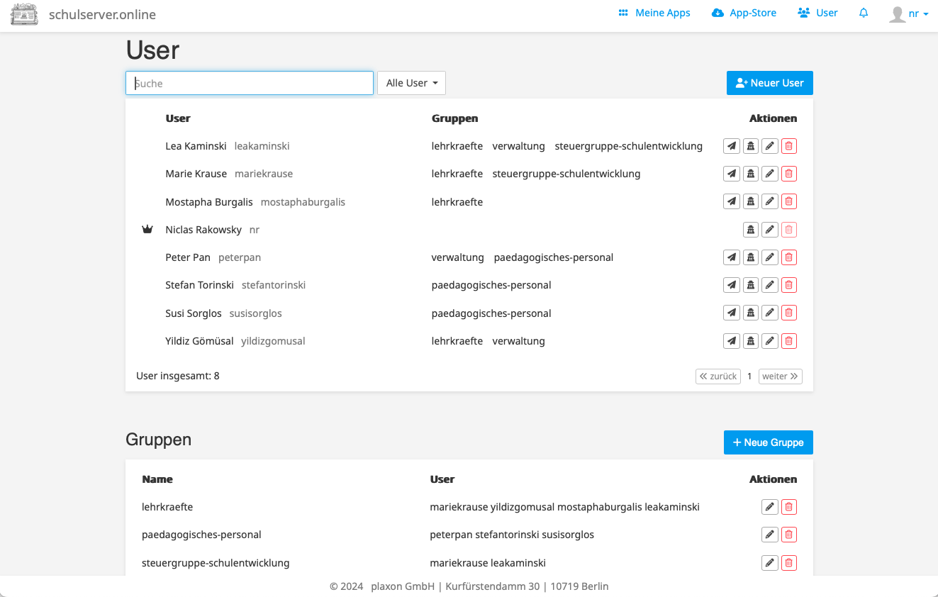 schulserver online-user